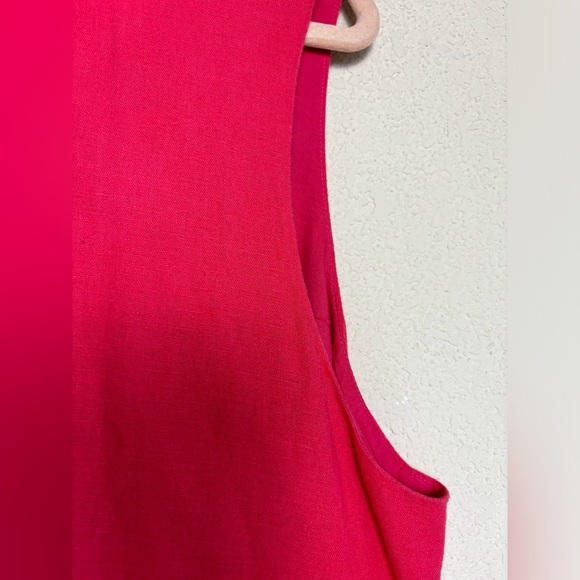 Tommy Bahama Raspberry Pink Linen Blend V-Neck Pocketed Shift Dress XL - Picture 9 of 10